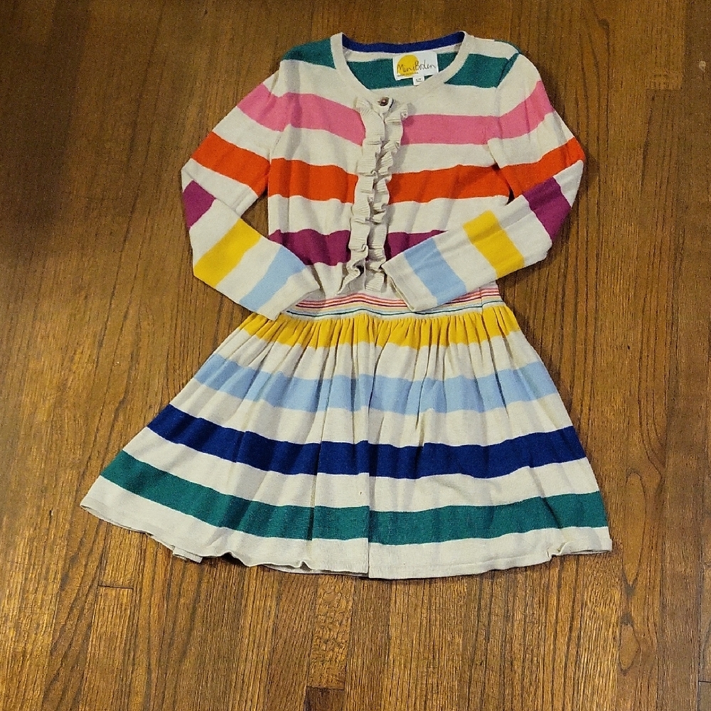 Mini Boden Colorful Striped Kids Sweater Dress